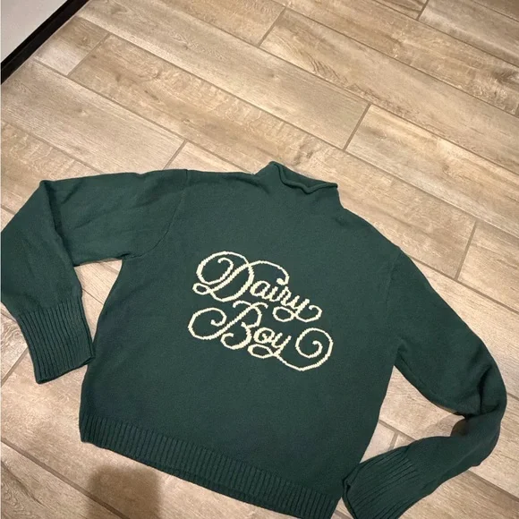 Dairy boy Dark green sweater size XS - Picture 2 of 6